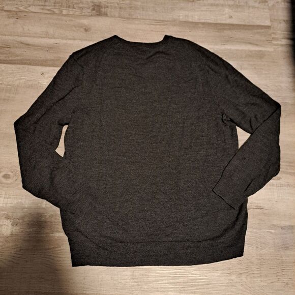 Club Room Merino Wool Blend Sweater Mens Size L Gray Long Sleeve V Neck Pullover - Picture 2 of 8